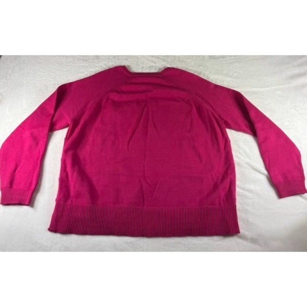 Aqua By Kerry Rosenthal Women's MEDIUM Hot Pink Sweater With Heart - Picture 2 of 6
